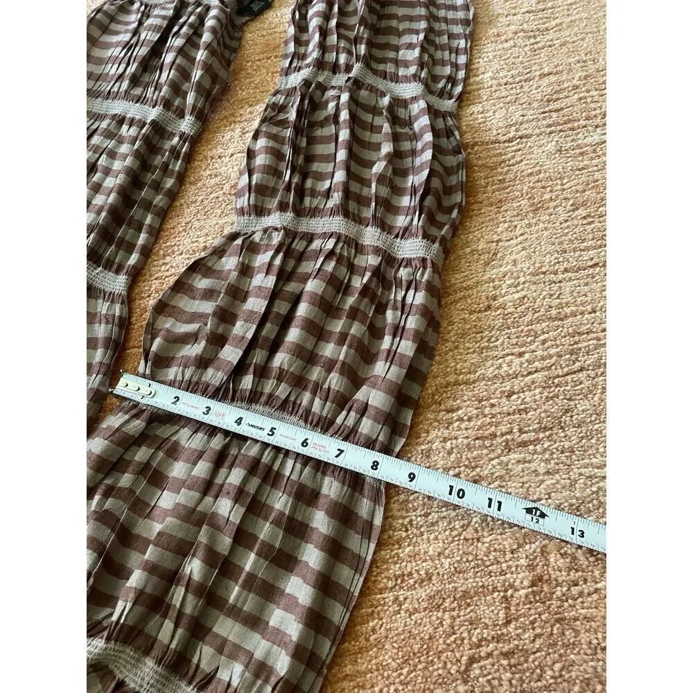 Blend Silk Unisex Brown Striped Scarf  66x8